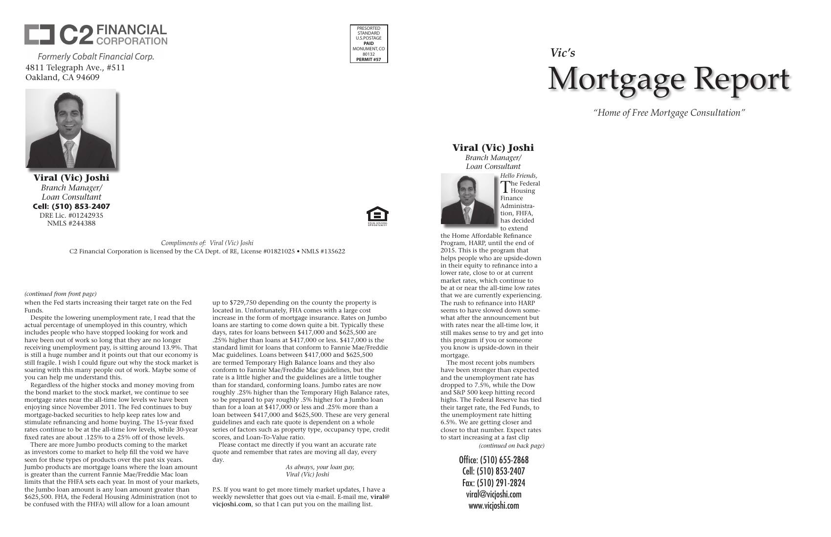 Vic's Mortgage Report, June 2013