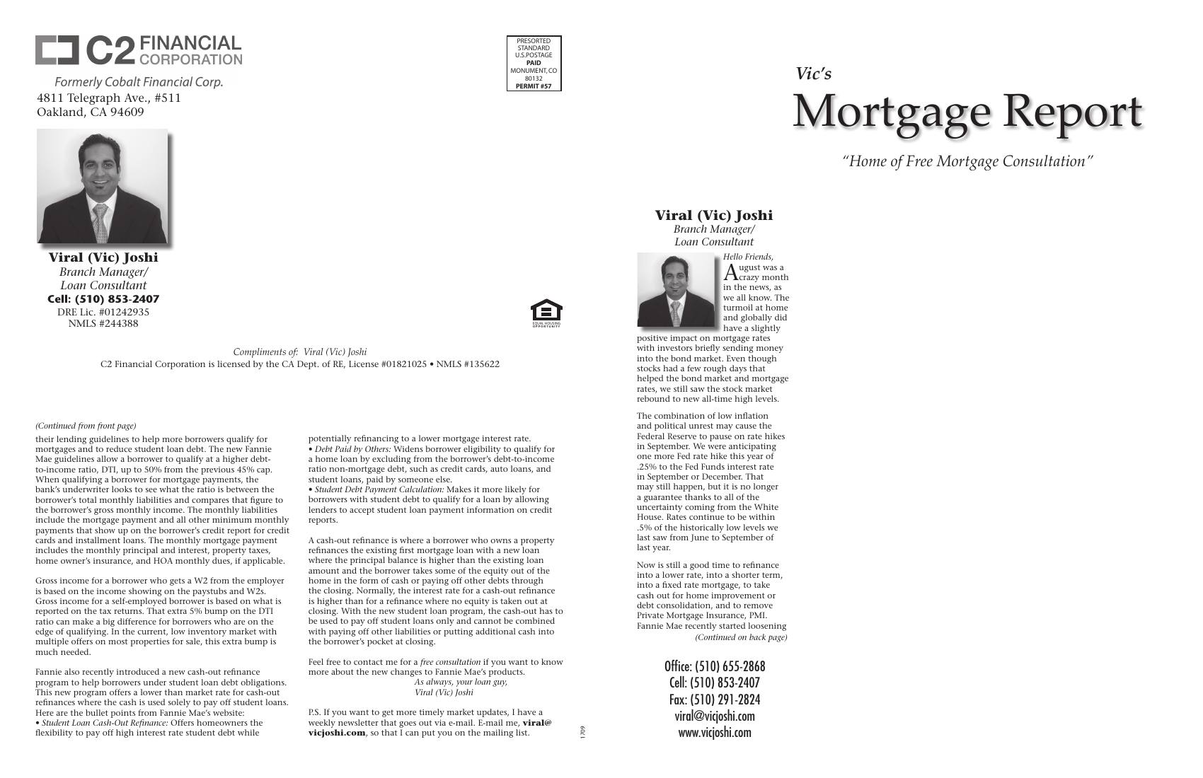 Vic's Mortgage Report, August 2017