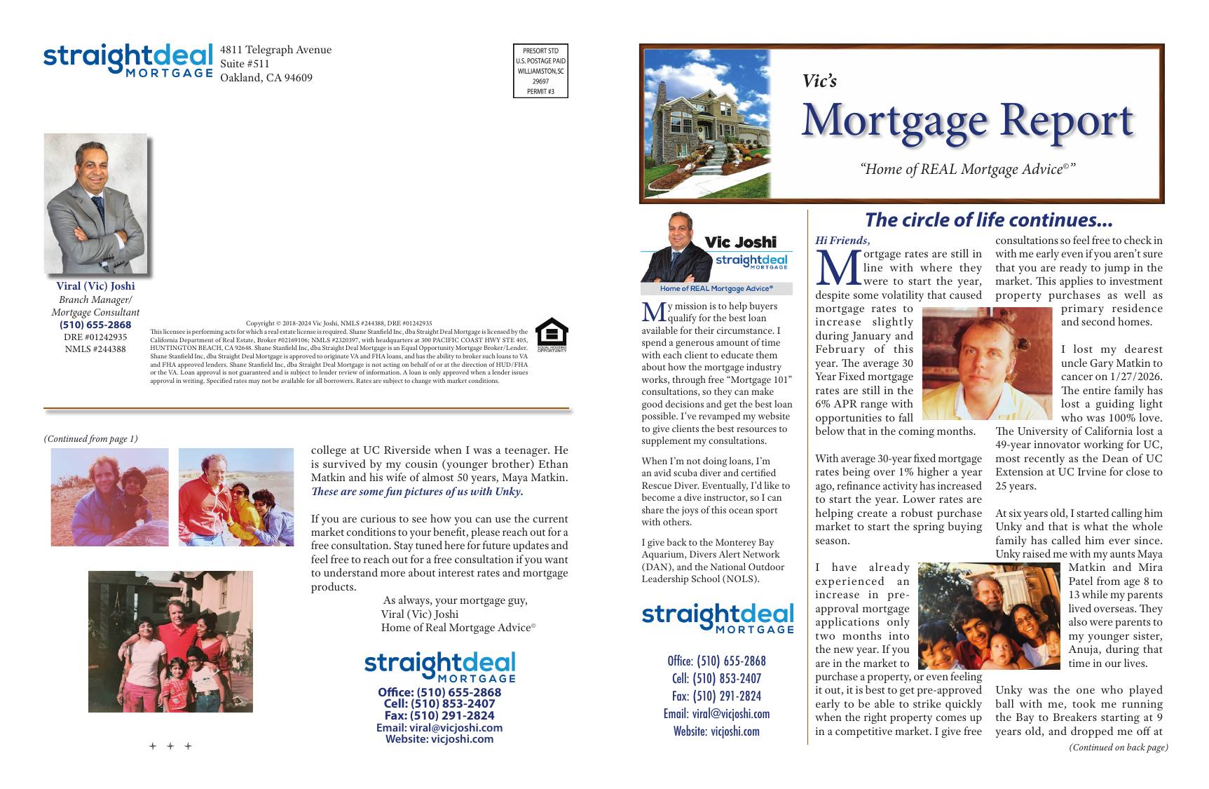 Vic's Mortgage Report, March 2026