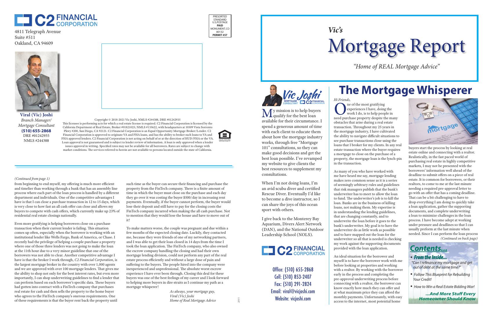 Vic's Mortgage Report, November 2021