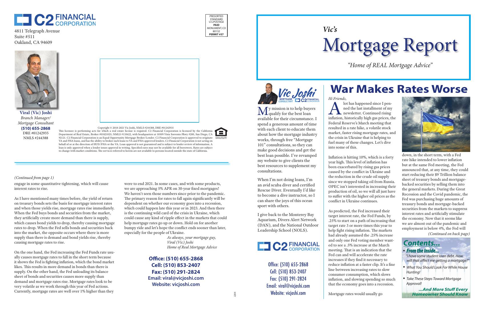 Vic's Mortgage Report, April 2022