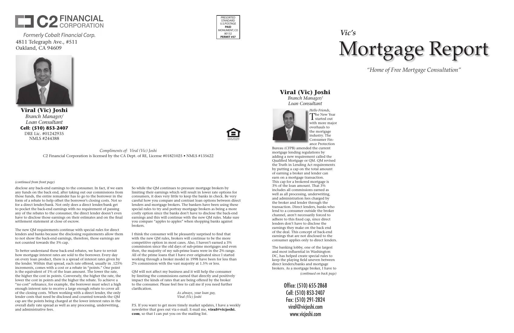 Vic's Mortgage Report, February 2014