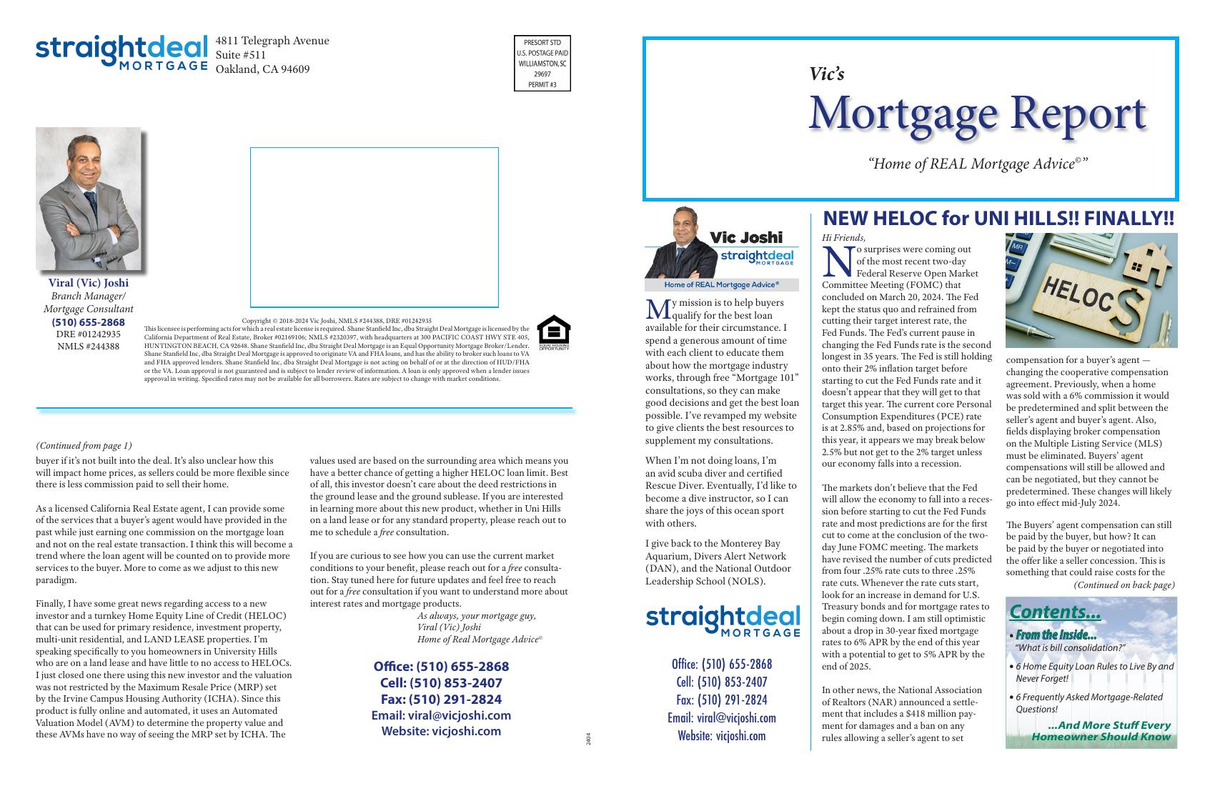 Vic's Mortgage Report, April 2024