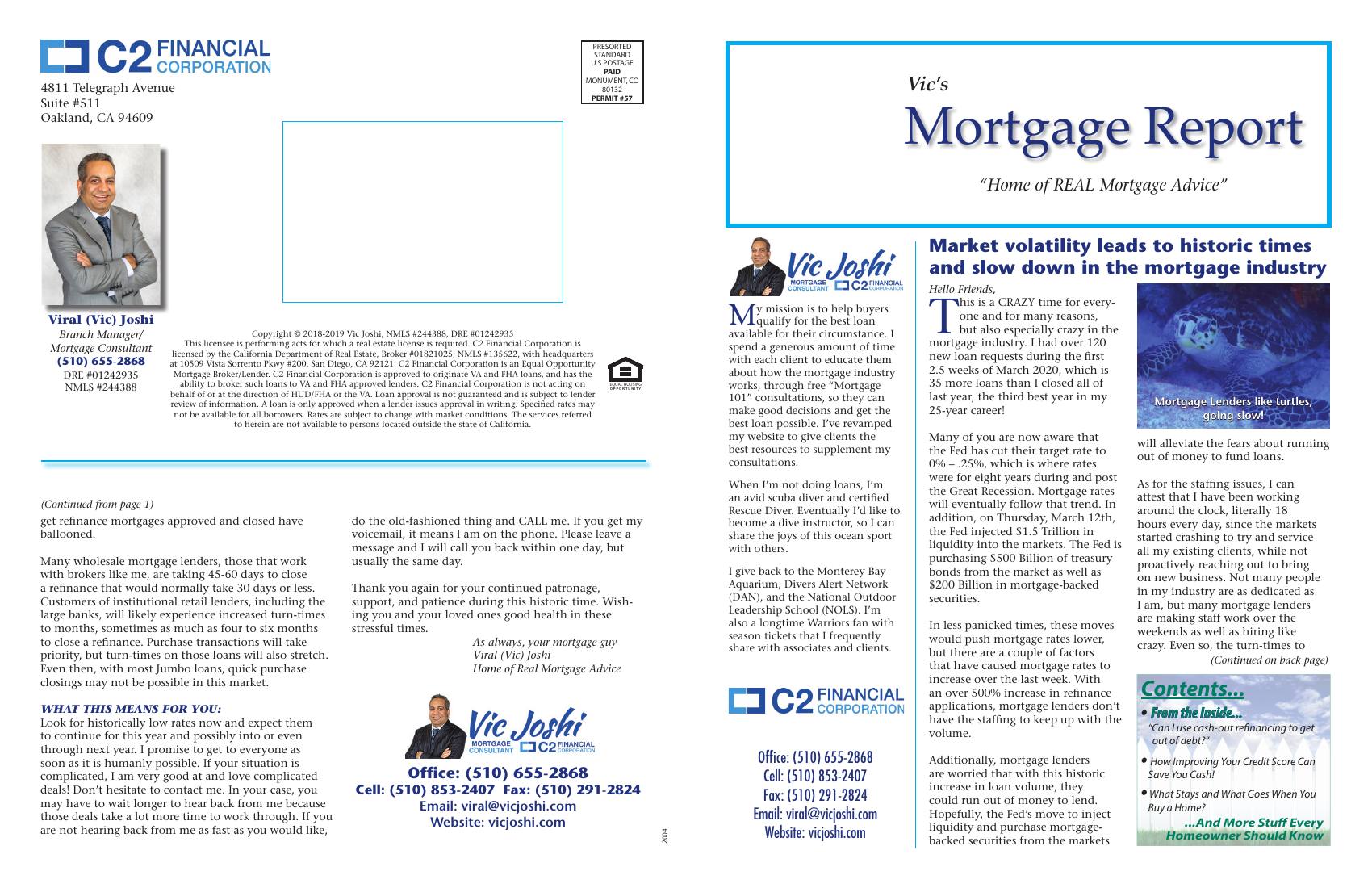 Vic's Mortgage Report, April 2020