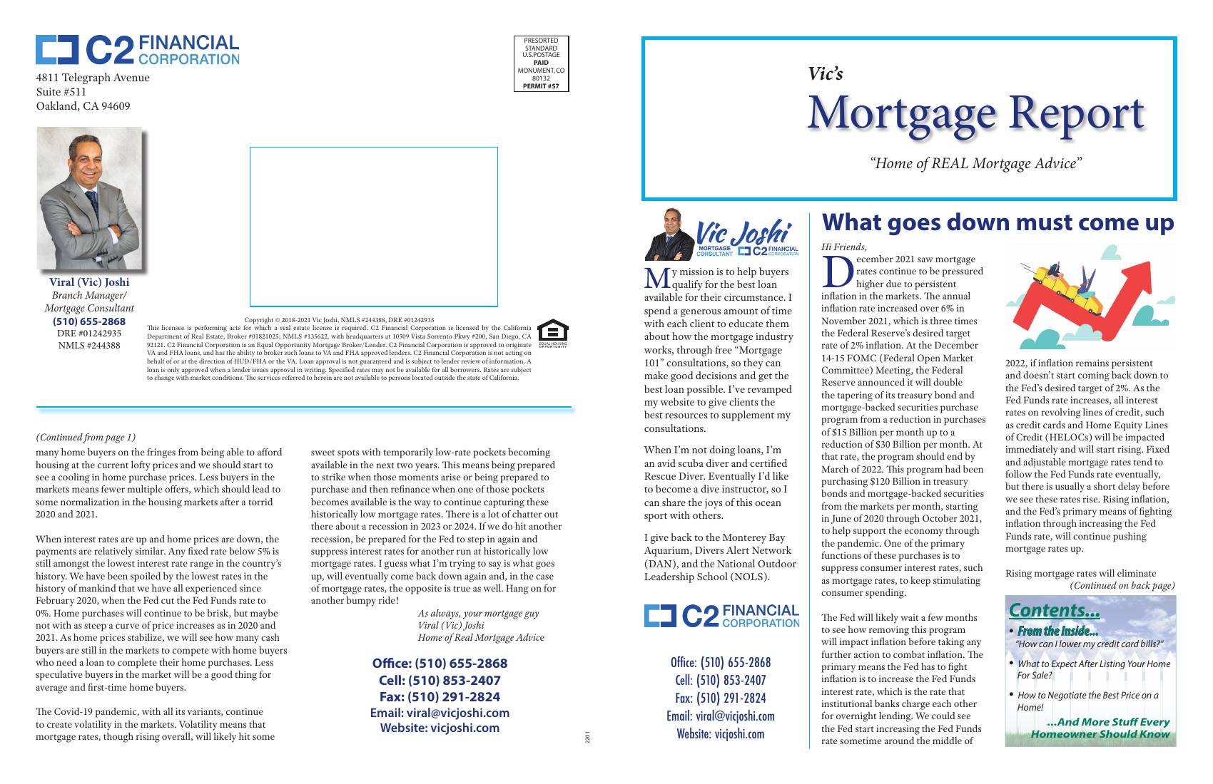 Vic's Mortgage Report, January 2022