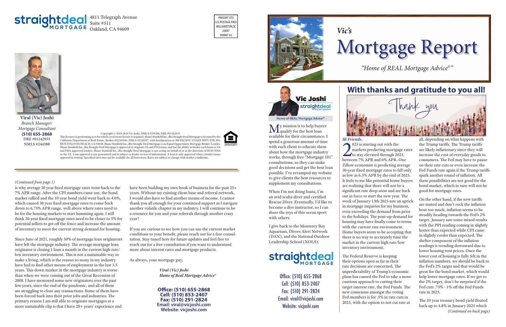 Vic's Mortgage Report, February 2025