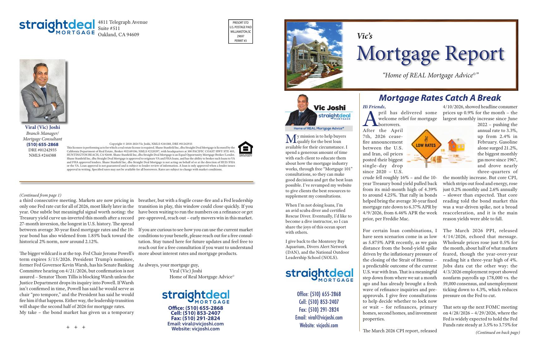 Vic's Mortgage Report, May 2026
