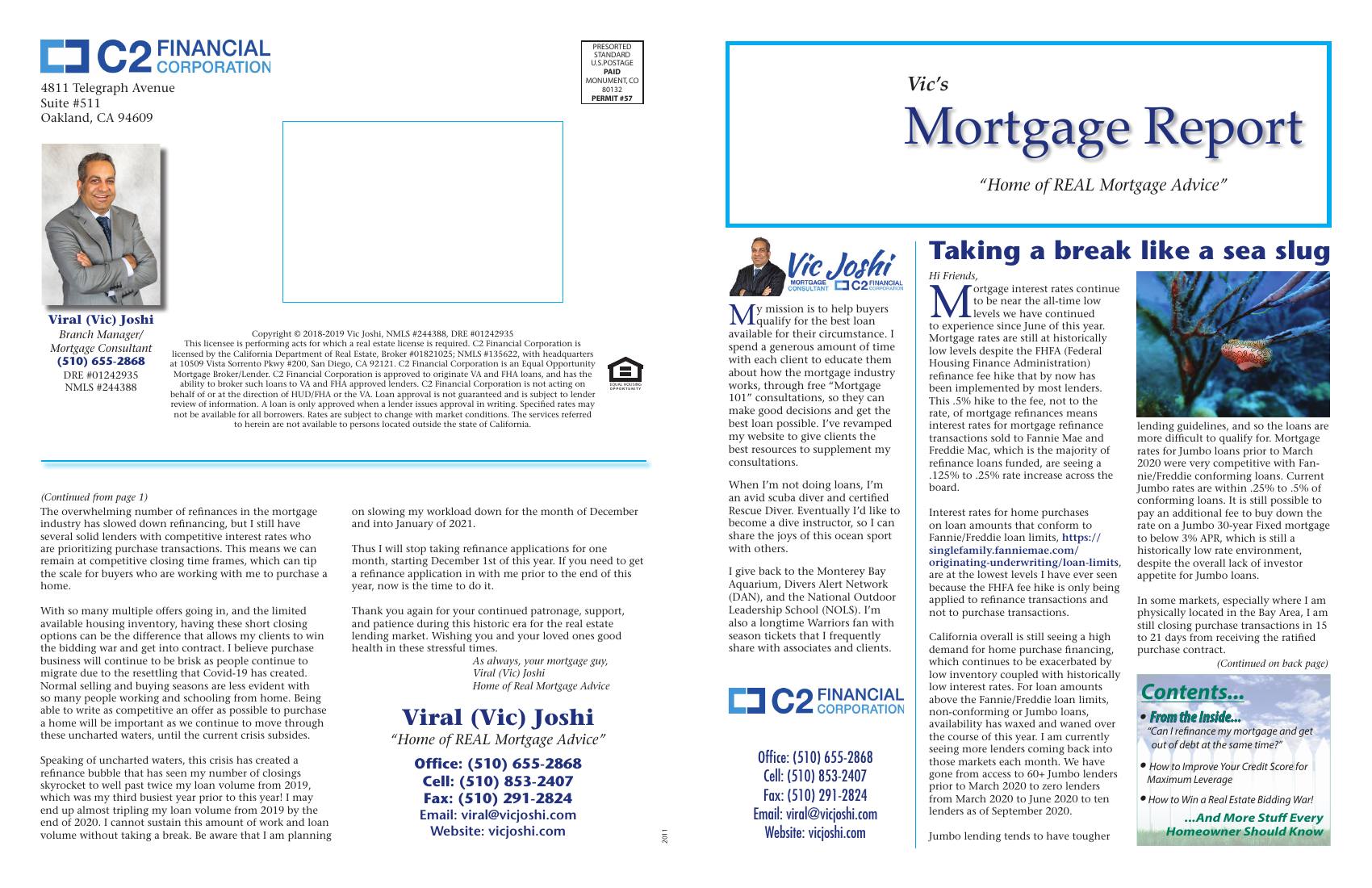 Vic's Mortgage Report, November 2020