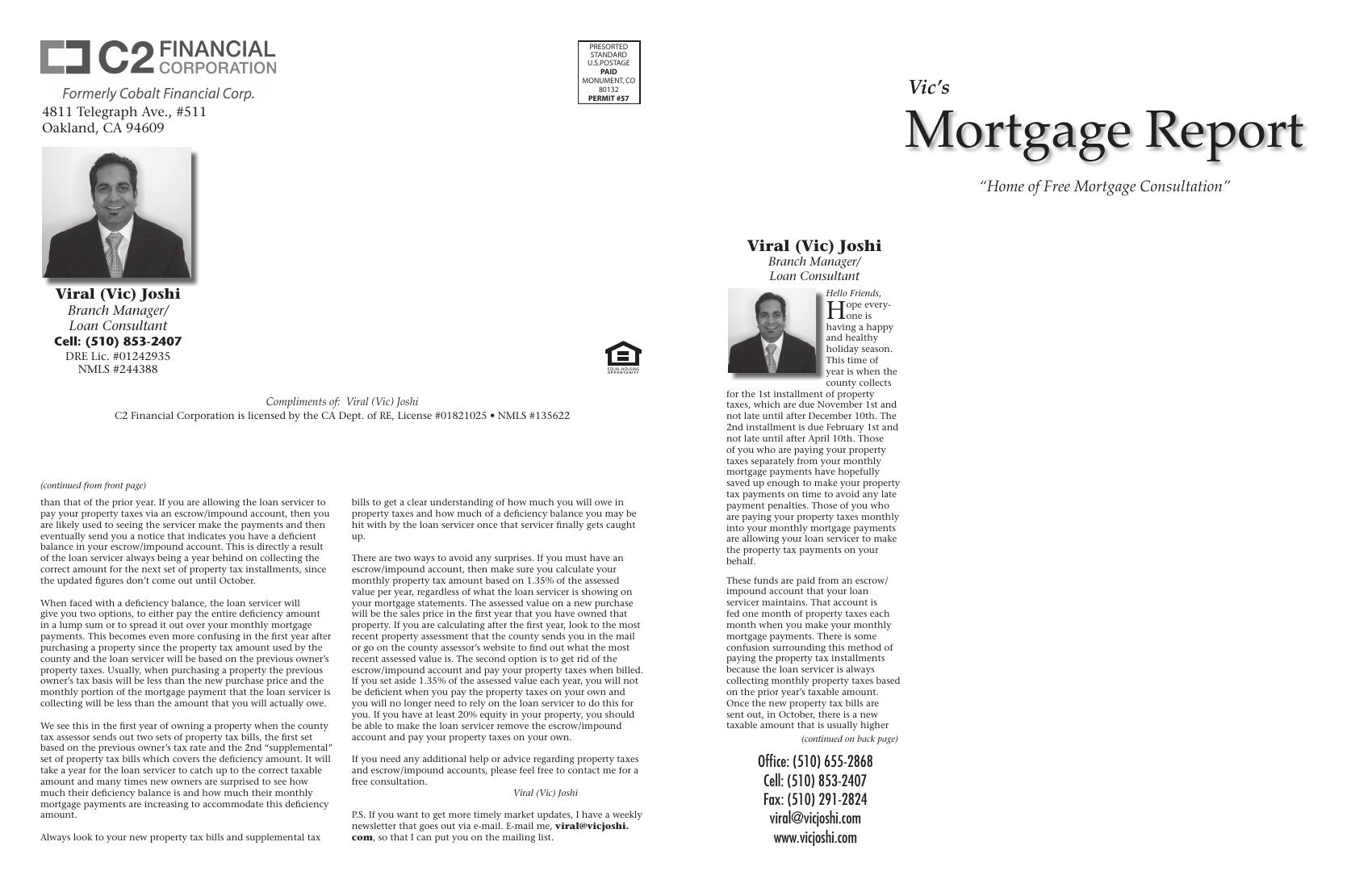Vic's Mortgage Report, November 2014