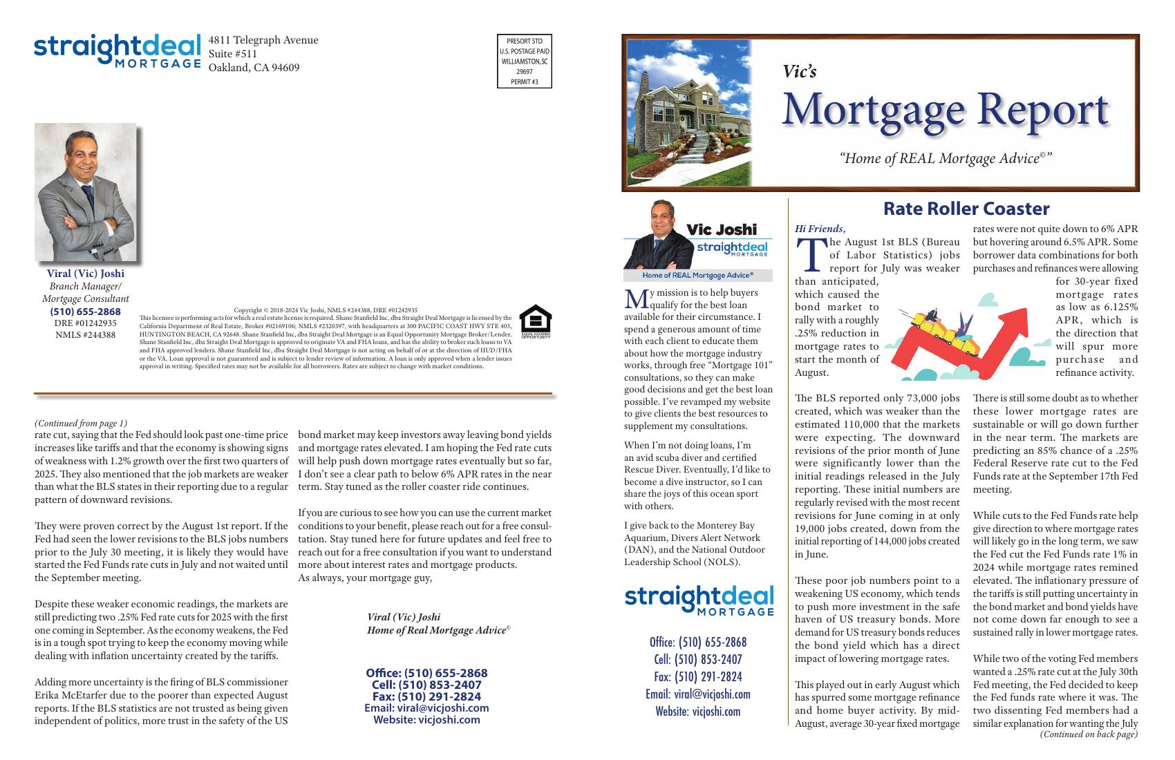 Vic's Mortgage Report, September 2025