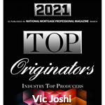 2021 Top Originator Award Vic Joshi Mortgage